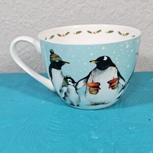 Portobello Holiday Penguin Family Let It Snow mug